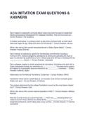 ASA INITIATION EXAM QUESTIONS & ANSWERS