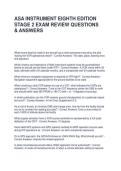 ASA INSTRUMENT EIGHTH EDITION STAGE 2 EXAM REVIEW QUESTIONS & ANSWERS