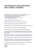ASA NATIONALS EXAM QUESTIONS WITH CORRECT ANSWERS