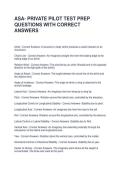ASA- PRIVATE PILOT TEST PREP QUESTIONS WITH CORRECT ANSWERS