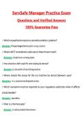 ServSafe Manager Practice Exam 2026 &vert; Complete Questions and Guide Answers&comma; 100&percnt; Verified Graded A&plus;