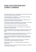 EXAM 2 ASA QUESTIONS WITH CORRECT ANSWERS