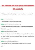 Serve Safe Manager Exam 2026 Practice Questions with Verified Answers Grade A&plus; Guarantee