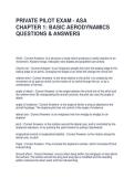 PRIVATE PILOT EXAM - ASA CHAPTER 1 BASIC AERODYNAMICS QUESTIONS & ANSWERS