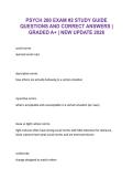 PSYCH 280 EXAM &num;2 STUDY GUIDE QUESTIONS AND CORRECT ANSWERS &vert; GRADED A&plus; &vert; NEW UPDATE 2026 