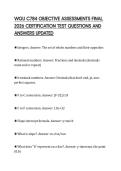 WGU C784 OBJECTIVE ASSESSMENTS FINAL 2026 CERTIFICATION TEST QUESTIONS AND ANSWERS UPDATED
