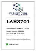 LAH3701 Assignment 1 (ANSWERS) Semester 2 2023 (652263) - DISTINCTION GUARANTEED