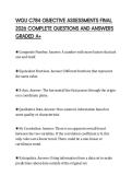 WGU C784 OBJECTIVE ASSESSMENTS FINAL 2026 COMPLETE QUESTIONS AND ANSWERS GRADED A&plus;