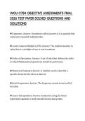 WGU C784 OBJECTIVE ASSESSMENTS FINAL 2026 TEST PAPER SOLVED QUESTIONS AND SOLUTIONS