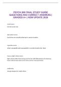 PSYCH 280 FINAL STUDY GUIDE QUESTIONS AND CORRECT ANSWERS &vert; GRADED A&plus; &vert; NEW UPDATE 2026 