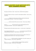 HUMAN ANATOMY EXAM QUESTIONS WITH RIGHT ANSWERS UPDATED &period;