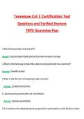 Tennessee Cat 3 Certification Test 2026 &vert; Complete Questions and Guide Answers&comma; 100&percnt; Verified Graded A&plus;