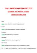 TEXAS BARBER EXAM PRACTICE TEST 2026 QUESTIONS AND 100&percnt; VERIFIED ANSWERS LATEST VERSION &lpar;PASS GUARANTEE&rpar;