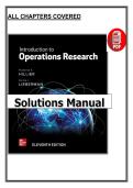 Introduction to Operations Research &lpar;11th Edition&comma; 2020 &ndash; Hillier & Lieberman&rpar; &vert; Complete Solutions Manual PDF