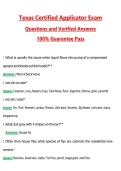 Texas Certified Applicator Exam 2026 &vert; Complete Questions and Guide Answers&comma; 100&percnt; Verified Graded A&plus;