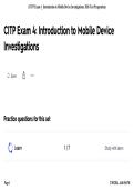  CITP Exam 4 &ndash; Introduction to Mobile Device Investigations Study Guide
