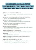 HIGH SCHOOL BASEBALL UMPIRE COMPREHENSIVE STUDY GUIDE 2026 FULL QUESTIONS AND SOLUTIONS GRADED A&plus;