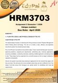 HRM3703 Assignment 2 &lpar;COMPLETE ANSWERS&rpar; Semester 1 2026 - DUE 1 April 2026