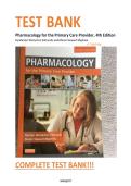TEST BANK For Pharmacology for the Primary Care Provider&comma; 4th Edition by Marilyn Winterton Edmunds and Maren Stewart Mayhew &vert;&vert; All Chapters Covered&vert;&vert; Guaranteed Pass 100&percnt;&period;