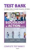 Test Bank for Sociology in Action&colon; A Canadian Perspective&comma; 4th Edition by Tami Bereska and Diane Symbaluk &vert;&vert; All Chapters Covered &vert;&vert; Complete Guide A&plus;