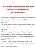Texas Pesticide Applicator General Study Guide Actual 2026 &sol; 2027 Questions with Verified Answers Grade A&plus; Guarantee