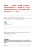 IICRC CCT Carpet Cleaning Technician Exam ACTUAL EXAM 2026&sol;2027 &vert; Carpet Cleaning Technician &vert; Verified Q&A &vert; Pass Guaranteed - A&plus; Graded