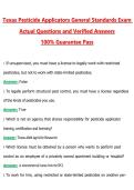 Texas Pesticide Applicators General Standards Exam 2026 &vert; Complete Questions and Guide Answers&comma; 100&percnt; Verified Graded A&plus;
