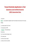  Texas Pesticide Applicator&rsquo;s Test Actual 2026 &sol; 2027 Questions with Verified Answers Grade A&plus; Guarantee