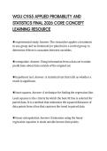 WGU C955 APPLIED PROBABILITY AND STATISTICS FINAL 2026 CORE CONCEPT LEARNING RESOURCE