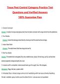Texas Pest Control Category Practice Test Actual 2026 &sol; 2027 Questions with Verified Answers Grade A&plus; Guarantee