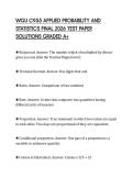 WGU C955 APPLIED PROBABILITY AND STATISTICS FINAL 2026 TEST PAPER SOLUTIONS GRADED A&plus;