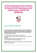 ATI RN Fundamentals Practice Test Bank &vert;  200 Realistic NCLEX-Style Questions with  Verified Answers &vert; INSTANT PDF  DOWNLOAD 