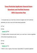 Texas Pesticide Applicator General Exam 2026 &vert; Complete Questions and Guide Answers&comma; 100&percnt; Verified Graded A&plus;