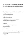 HLT 143 EXAM 3 2026 PREMIUM REVIEW SET PROVIDING DETAILED ANSWER KEY