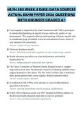 HLTH 503 WEEK 3 QUIZ&colon; DATA SOURCES ACTUAL EXAM PAPER 2026 QUESTIONS WITH ANSWERS GRADED A&plus;