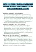 HLTH 503 WEEK 3 QUIZ&colon; DATA SOURCES CERTIFICATION SCRIPT 2026 QUESTIONS WITH SOLUTIONS GRADED A&plus;