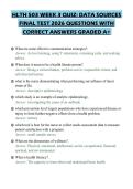 HLTH 503 WEEK 3 QUIZ&colon; DATA SOURCES FINAL TEST 2026 QUESTIONS WITH CORRECT ANSWERS GRADED A&plus;