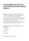 HLTH 2000 SERIES EXAM 2026 ACTUAL SCRIPT PRESENTING ACCURATE ANSWERS GRADED A&plus;