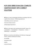 HLTH 2000 SERIES EXAM 2026 COMPLETE QUESTION DIGEST WITH CORRECT SOLUTIONS