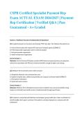 CSPR Certified Specialist Payment Rep Exam ACTUAL EXAM 2026&sol;2027 &vert; Payment Rep Certification &vert; Verified Q&A &vert; Pass Guaranteed - A&plus; Graded