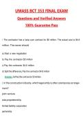 UMASS BCT 353 FINAL EXAM 2026 PRACTICE QUESTIONS AND 100&percnt; VERIFIED ANSWERS LATEST VERSION &lpar;PASS GUARANTEE&rpar;