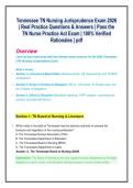 Tennessee Nursing Jurisprudence Exam Prep 2026&colon; Complete Q&A Bundle with Detailed Rationales &mdash; Pass the TN Board of Nursing Law Exam on Your First Attempt