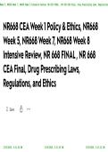 NR668 CEA & Week-by-Week Review &ndash; Policy&comma; Ethics&comma; and Pharmacology Study Guide