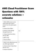 AWS Cloud Practitioner Exam Questions with 100&percnt; accurate solutions &plus; rationales