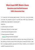 West Coast EMT Block 4 Exam Actual 2026 &sol; 2027 Questions with Verified Answers Grade A&plus; Guarantee