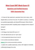 West Coast EMT Block Exam &num;3 Actual 2026 &sol; 2027 Questions with Verified Answers Grade A&plus; Guarantee