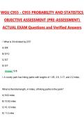 WGU C955 - C955 PROBABILITY AND STATISTICS OBJECTIVE ASSESSMENT &lpar;PRE-ASSESSMENT&rpar; ACTUAL EXAM 2026 PRACTICE QUESTIONS AND 100&percnt; VERIFIED ANSWERS LATEST VERSION
