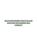 HESI PN MANAGEMENT PRACTICE EXAM QUESTIONS AND ANSWERS 100&percnt; CORRECT&excl;&excl;