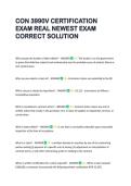 CON 3990V CERTIFICATION  EXAM REAL NEWEST EXAM  CORRECT SOLUTION 