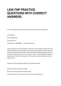 LEIK FNP PRACTICE  QUESTIONS WITH CORRECT  ANSWERS 